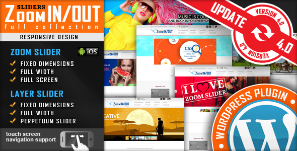 Zoom responsivo dentro/saída do slider wordpress plugin